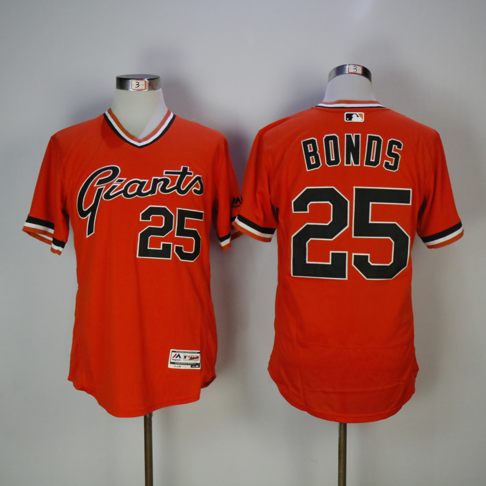 Men San Francisco Giants #25 Bonds Orange Throwback Elite MLB Jerseys